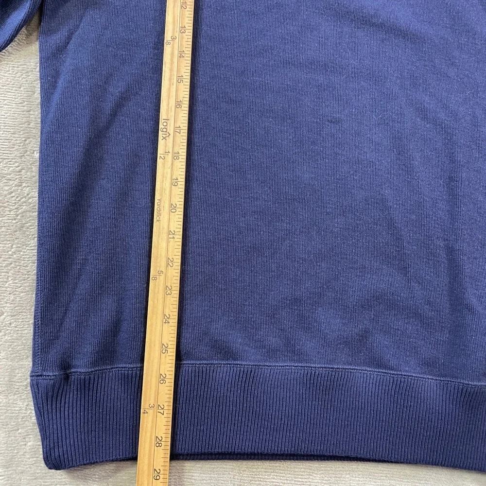 Cremieux Reversible Quarter Zip Pullover Mens Medium Blue Elbow Patches Office